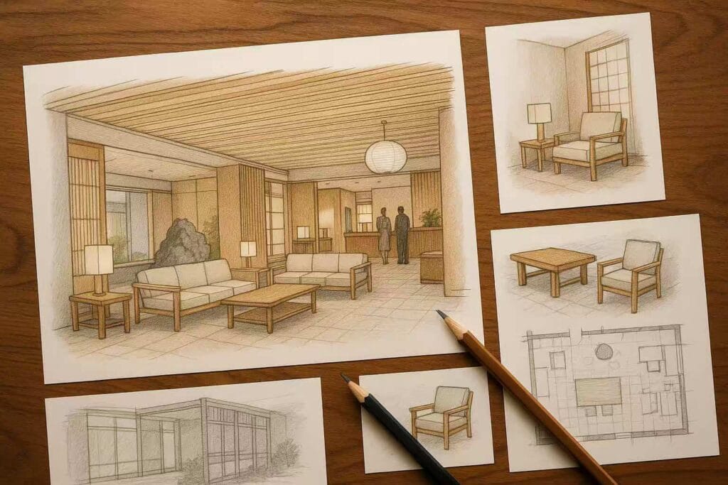 Custom Furniture-Japanese design drawings