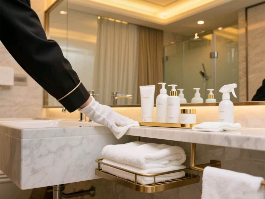 Hotel bathroom cleaning pictures