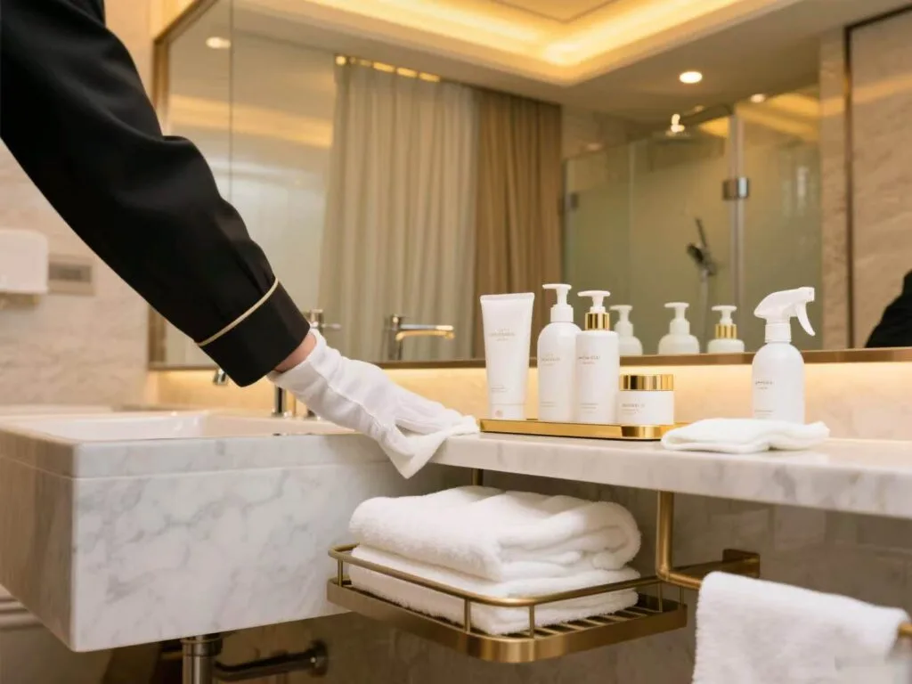 Hotel bathroom cleaning pictures