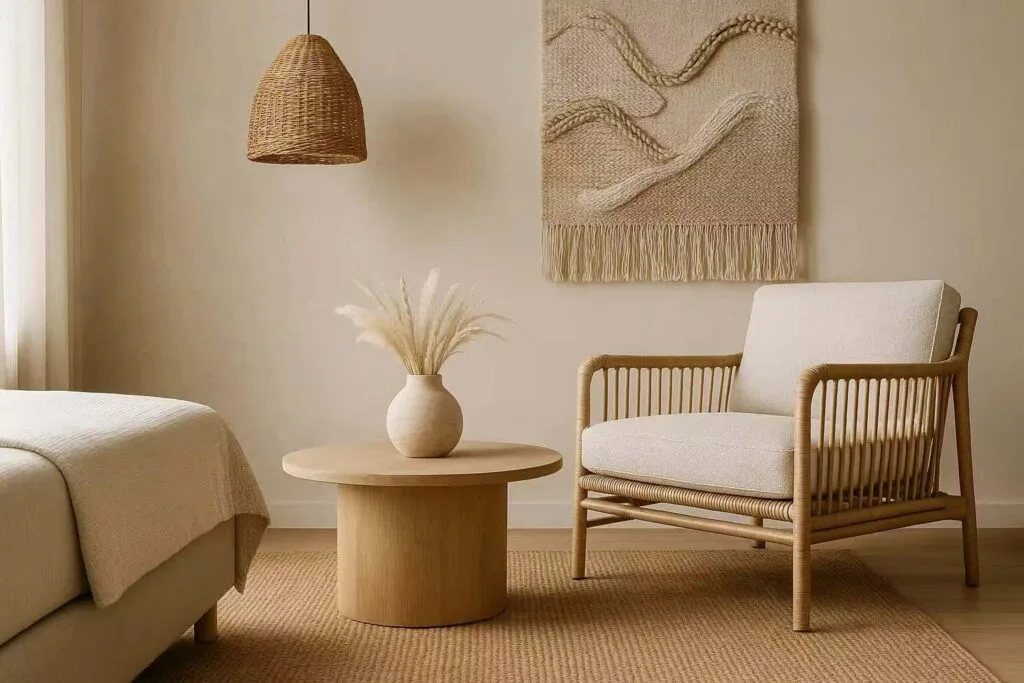 Modular eco-friendly hotel upholstery with organic fabrics and natural fiber cushions