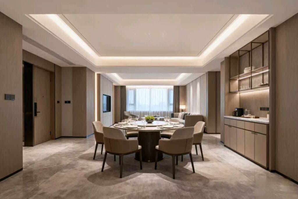 Cozy hotel restaurant with comfortable dining tables and chairs - contributing to hotel furniture in guest satisfaction