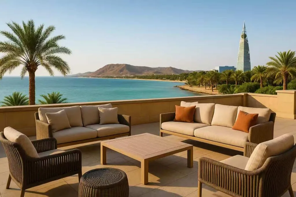 Top Hotel Furniture Exporter for Saudi Arabia 5 Hotel Furniture Exporter-Outdoor hotel patio furniture with comfortable seating design