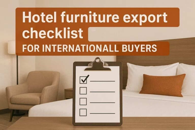 Hotel furniture export checklist infographic