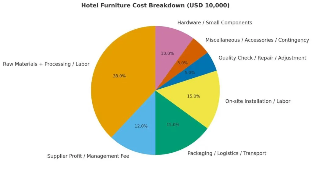 Hotel Furniture Selection and Cost Control Guide 4 Hotel Furniture Selection--Cost Breakdown Statistical Chart