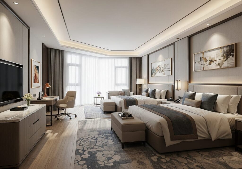 Hotel OS&E supplier guest-room items display