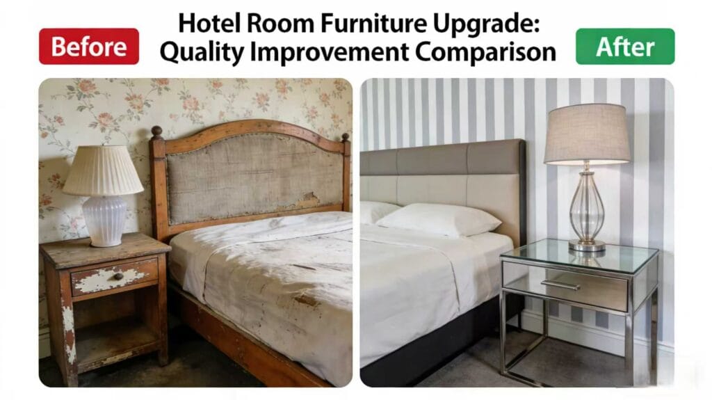 Hotel Room Furniture: The Smart Buyer's Guide to Choosing Furniture That Lasts 4 hotel-room-furniture-before-and-after-upgrade-showing-quality-improvement