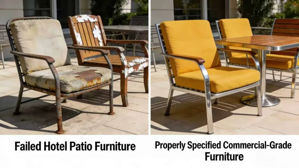 comparison-of-failed-hotel-patio-furniture-versus-properly-specified-commercial-grade-hotel-outdoor-furniture-after-18-months-of-use