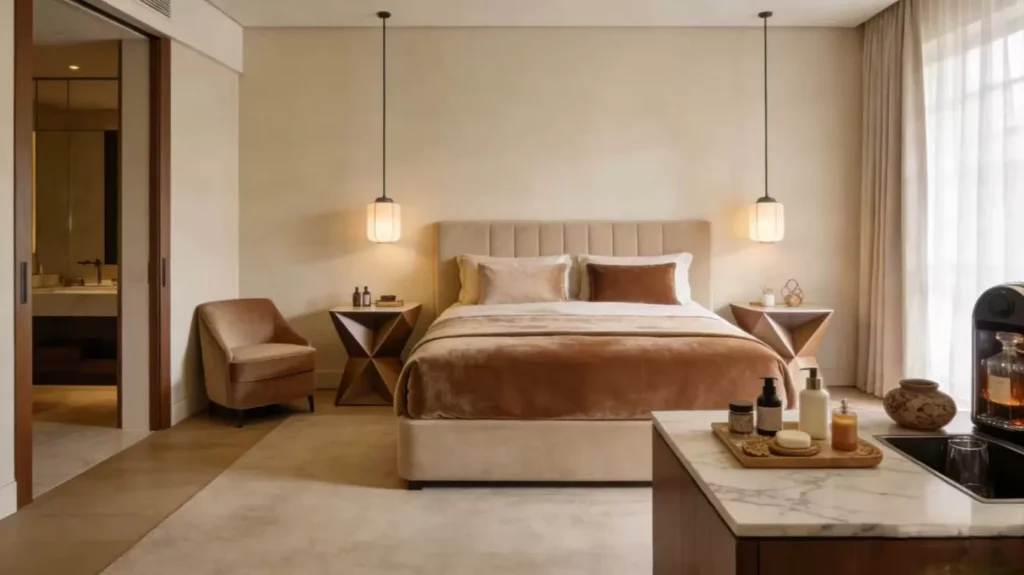 Boutique Hotel Furniture Trends 2026: What's Actually Changing 1 boutique-hotel-room-featuring-warm-neutral-furniture-upholstered-bed