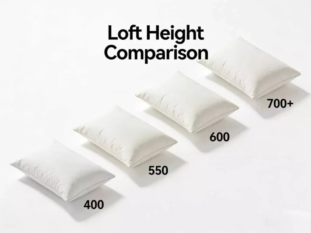 Hotel Pillow Filling Comparison: Down, Fiber & Memory Foam — Which One Is Costing Your Property Money? 3 hotel-down-pillow-fill-power-comparison-chart-400-to-700