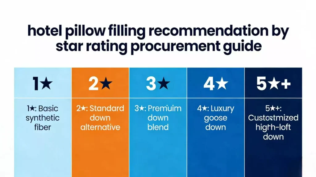 Hotel Pillow Filling Comparison: Down, Fiber & Memory Foam — Which One Is Costing Your Property Money? 4 hotel-pillow-filling-recommendation-by-star-rating-procurement-guide