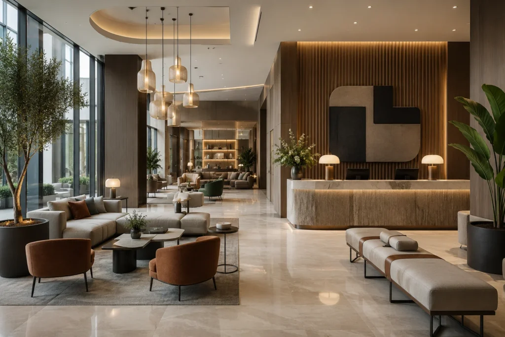 Planning Hotel Lobby Furniture? Here’s What to Discuss with Your Designer 3 Hotel Lobby Furniture