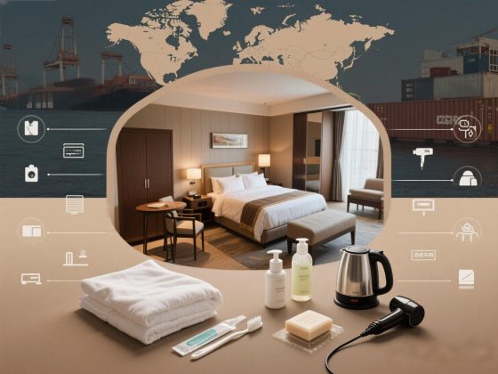 jimeng-2025-07-14-4365-✅ 图片描述（新版）： 一张模拟酒店采购项目的整体视觉图，画面中央是一个高端酒店...